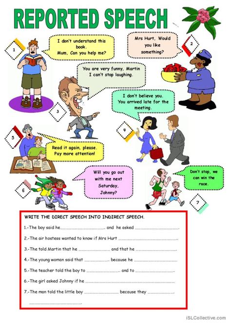 Reported Speech English Esl Worksheets Pdf And Doc