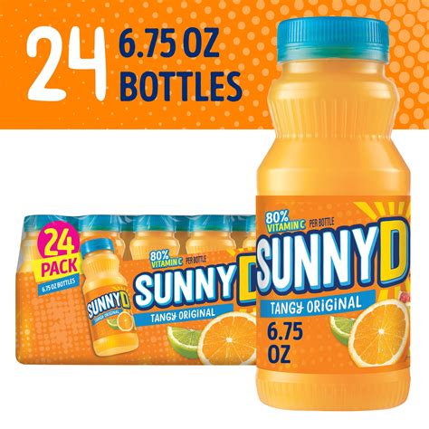 Sunnyd Tangy Original Orange Juice Drinks 24 Count 675 Fl Oz Bottles