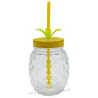 Verre Ananas Avec Paille Et Couvercle Provence Ar Mes Tendance Sud