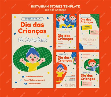 Premium Psd Dia Das Criancas Celebration Instagram Stories Collection