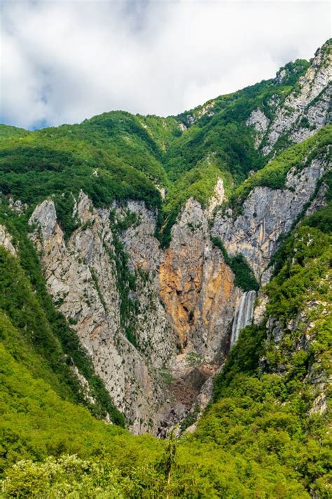 Hike To The Boka Waterfall In The Soca Valley Stock Photo Image Of