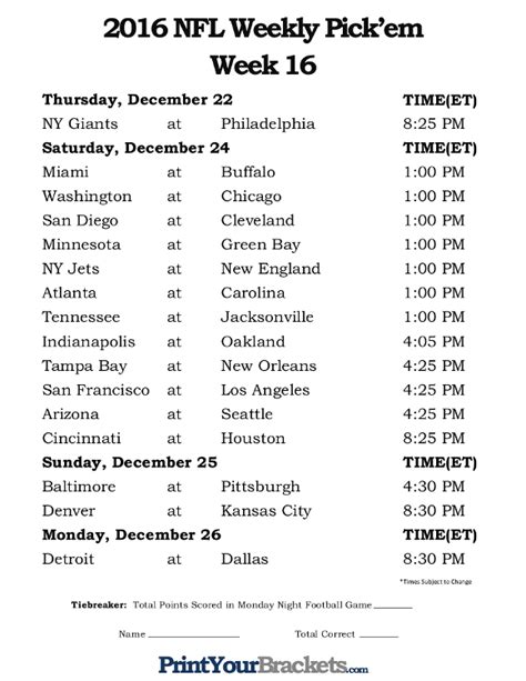 Week Printable Nfl Schedule Printable World Holiday 41004 Hot Sex Picture