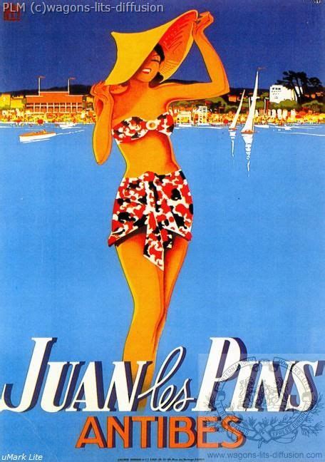 Plm Juan Les Pins Antibes Vintage Travel Posters Vintage Travel