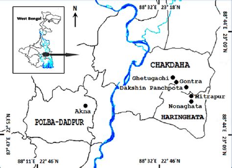 Different villages of Nadia District where the base line survey and... | Download Scientific Diagram