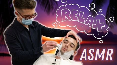 💈barbershop Hot Towel Shave🪒 😴asmr😴 No Talking Music Youtube