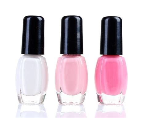 Premium Photo Three Bottles Of Nail Polish Isolated On White