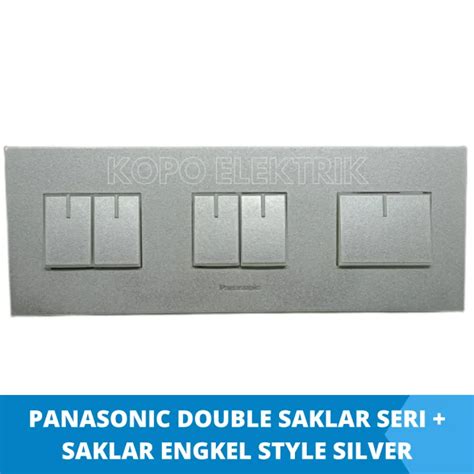 Panasonic Double Saklar Seri Saklar Engkel Besar Style Silver Gang