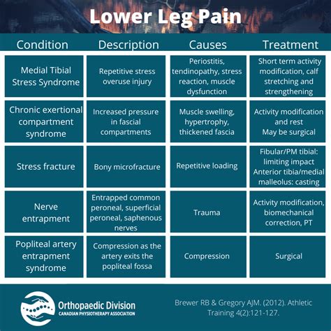 Differential Diagnosis of Lower Leg Pain - National Orthopaedic Division of the Canadian ...