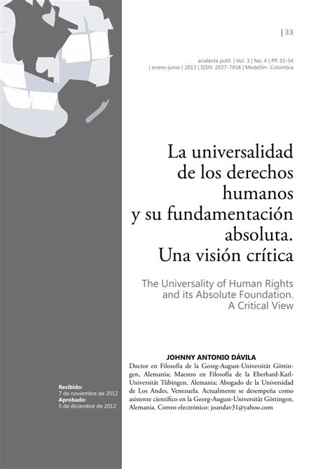 PDF La universalidad de los derechos humanos y su fundamentación