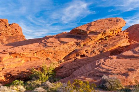 The Unique Red Sandstone Rock Formations In Valley Of Fire State Stock Image Image Of American