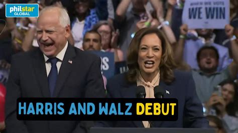 Kamala Harris And Her Running Mate Tim Walz Hold First Campaign Rally