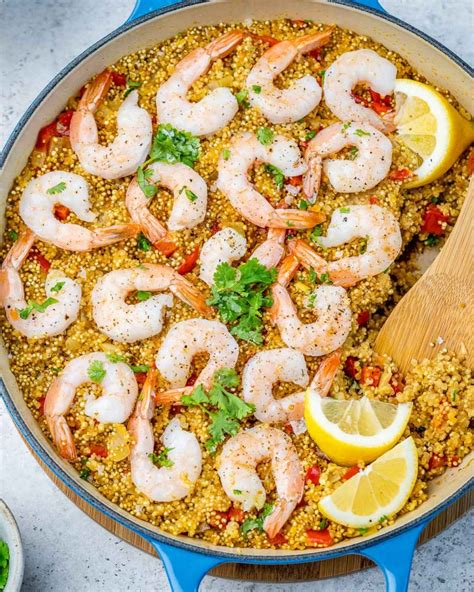 Quick One Pan Garlic Shrimp With Quinoa Clean Food Crush