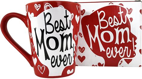 Kinrex Best Mom Ever Ceramic Coffee Mug Red 12 Oz Dishwasher Safe