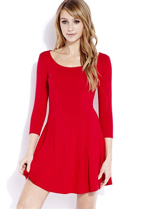 Forever 21 Go To Fit Flare Dress In Red Lyst