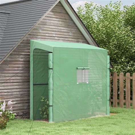 Serre de jardin adossée serre adossée dim 2L x 0 8l x 2H m 2 portes