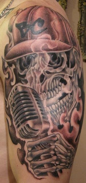 Skull W Mic Microphone Tattoo Tattoos Skull