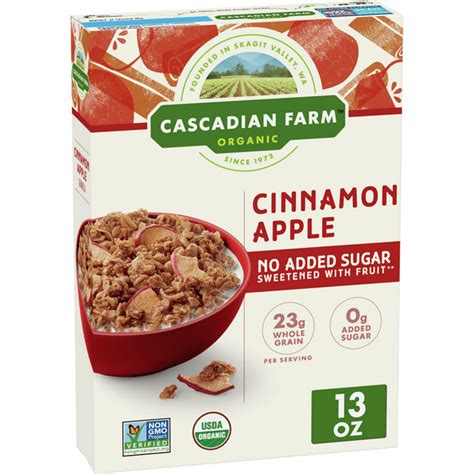 Cascadian Farm Organic Granola Cinnamon Apple No Added Sugar 13 Oz