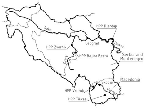 Map of the investigated hydro power plants in Macedonia and Serbia ...