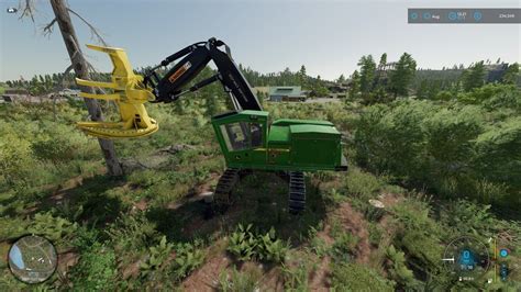 Logging Simulator 2022 John Deere 959M Feller Buncher Cutting Trees