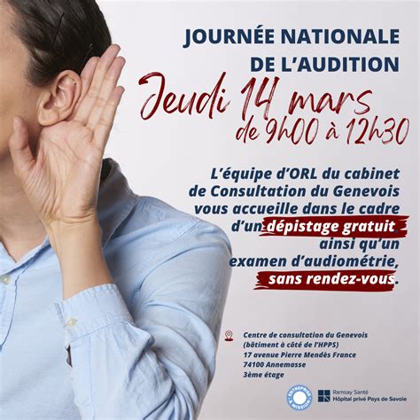 Journée Nationale de l Audition Hôpital privé Pays de Savoie