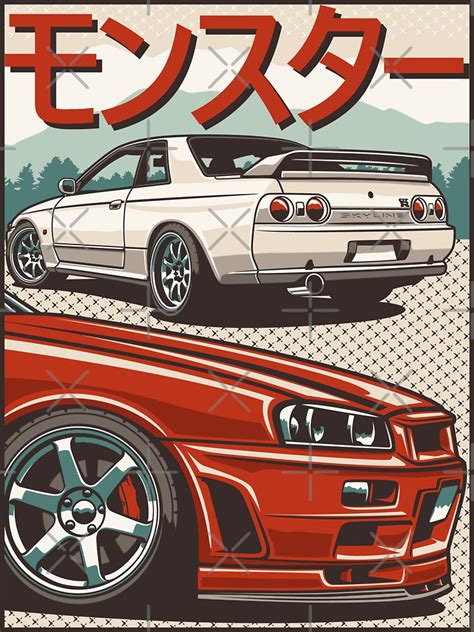 Monster Skyline Gtr R R Sticker For Sale By Olegmarkaryan