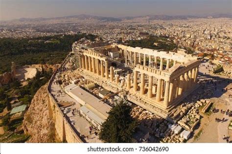 Aerial Drone Photo Of Iconic Acropolis Hill And The Parthenon A Unesco