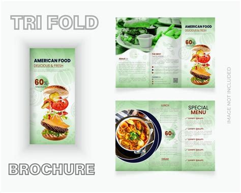 Premium Vector Modern Food Menu Trifold Brochure Design