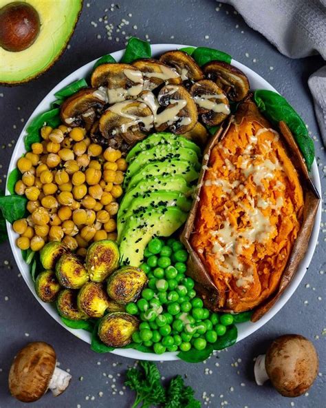 Conny 🌱 Simple Vegan Food On Instagram “creamy Baked Sweet Potato Roasted Mushrooms And