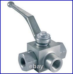 Hydraulic 3 Way Ball Valves With Fixing Holes 1 1 2 V0875 FF