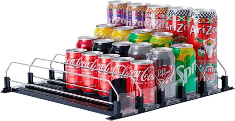 Soda Can Organizer For Refrigerator Large Capacity Self Pushing Drink