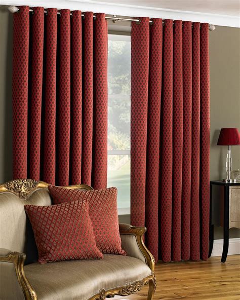 Devere Ready Made Eyelet Curtains In Burgundy Burgundy Living Room