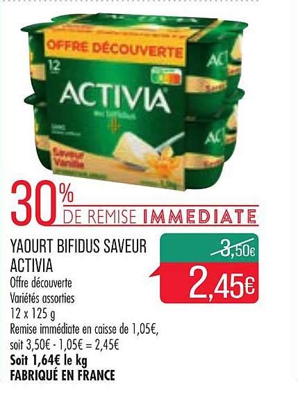 Offre Yaourt Bifidus Saveur Activia De Remise Imm Diate Chez Match