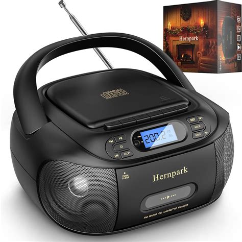 Buy Portable CD Player with Bluetooth, Hernpark Rechargeable Boombox CD ...