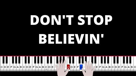 Dont Stop Believin Journey Intermediate Piano Tutorial Youtube