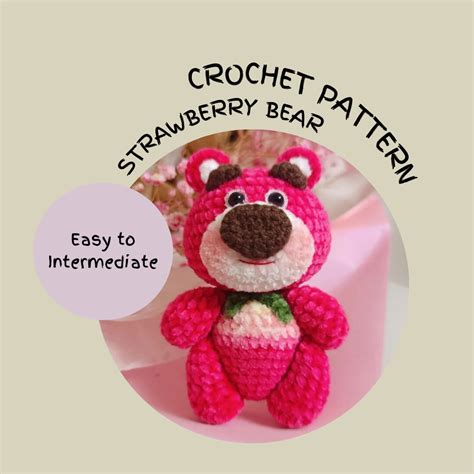 Lotso Strawberry Bear Crochet Pattern Lotso Amigurumi Pattern Pink