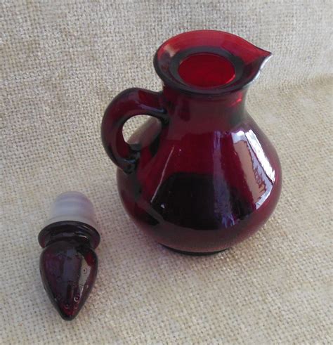 Vintage Avon Ruby Red Glass Decanter Bottle Decanters