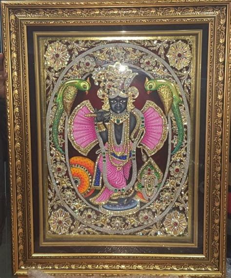 Banke Bihari Tanjore Wall Art Painting With Frame