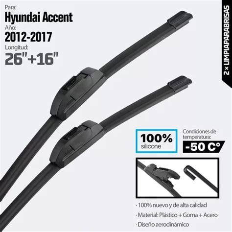 Plumillas Limpiaparabrisas Para Hyundai Accent Cuotas Sin