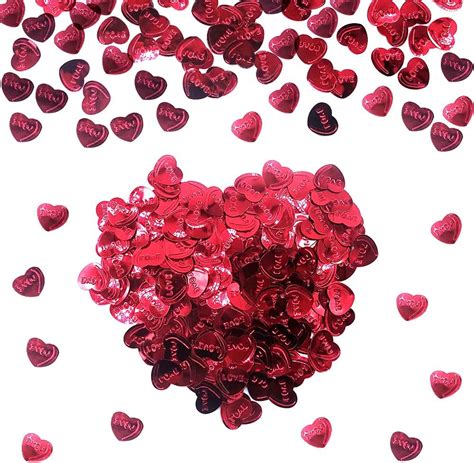 1200 piezas de confeti para el día de San Valentín corazones rojos