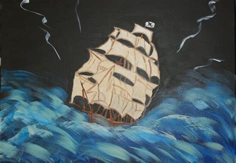 Pirate Ship in Storm Painting by Yvonne Sewell - Pixels