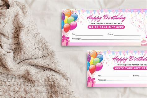 Editable Happy Birthday Gift Certificate Design Template