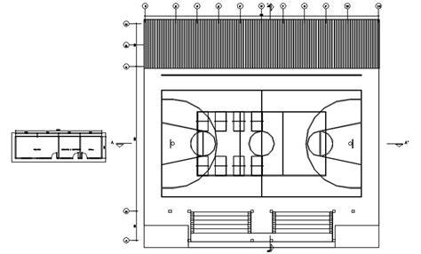 Basketball Court Cad Drawing