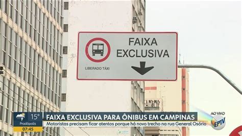 Campinas Implanta Faixa Exclusiva De Nibus Na Rua General Os Rio Veja