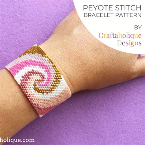 Peyote Beading Pattern, Beaded Bracelet Pattern, Flat Even Count Peyote ...