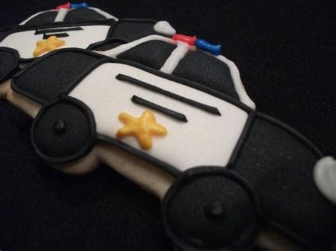 Police Car Party Favors Decorated Cookie Favors Cops Cruisers On