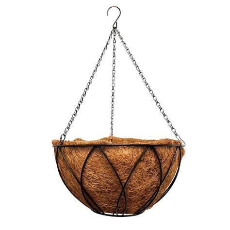 Pride Garden Products 14 In Devon Hanging Basket With Aquasav Coconut Fiber Liner And Chain