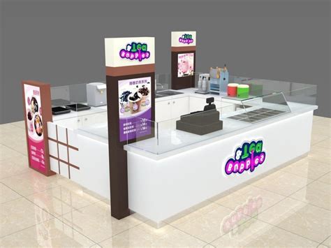 Froyo Kiosk With Frozen Yogurt Display Counter For Mall