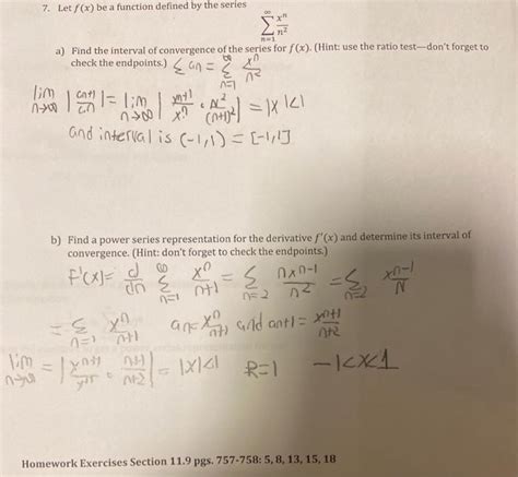 Solved 7 Let F X Be A Function Defined By The Series 72