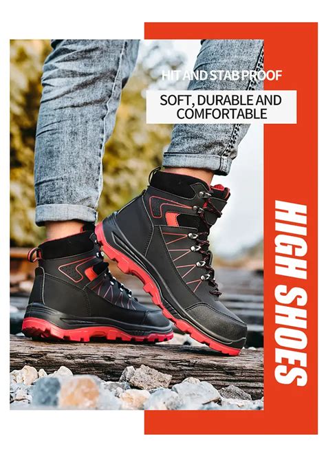 Mens Steel Toe Work Safety Boots Wear Resistant Puncture Proof Anti