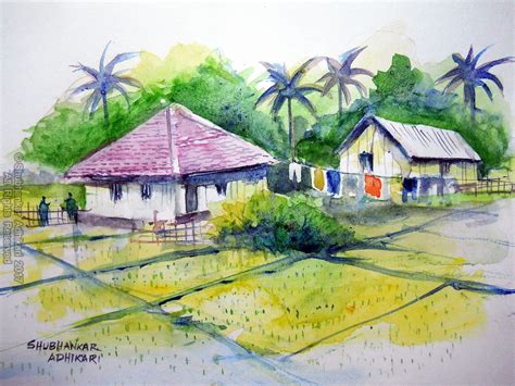 Indian Village Watercolor Paintings At Explore